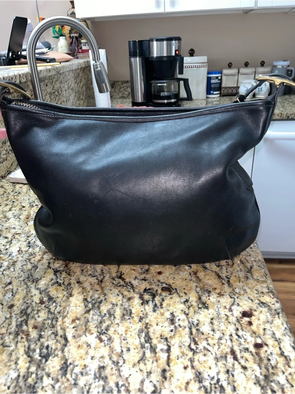 EUC Authentic Vintage Coach Ergo Black Cowhide Leather Shoulder Bag 9213- 2001